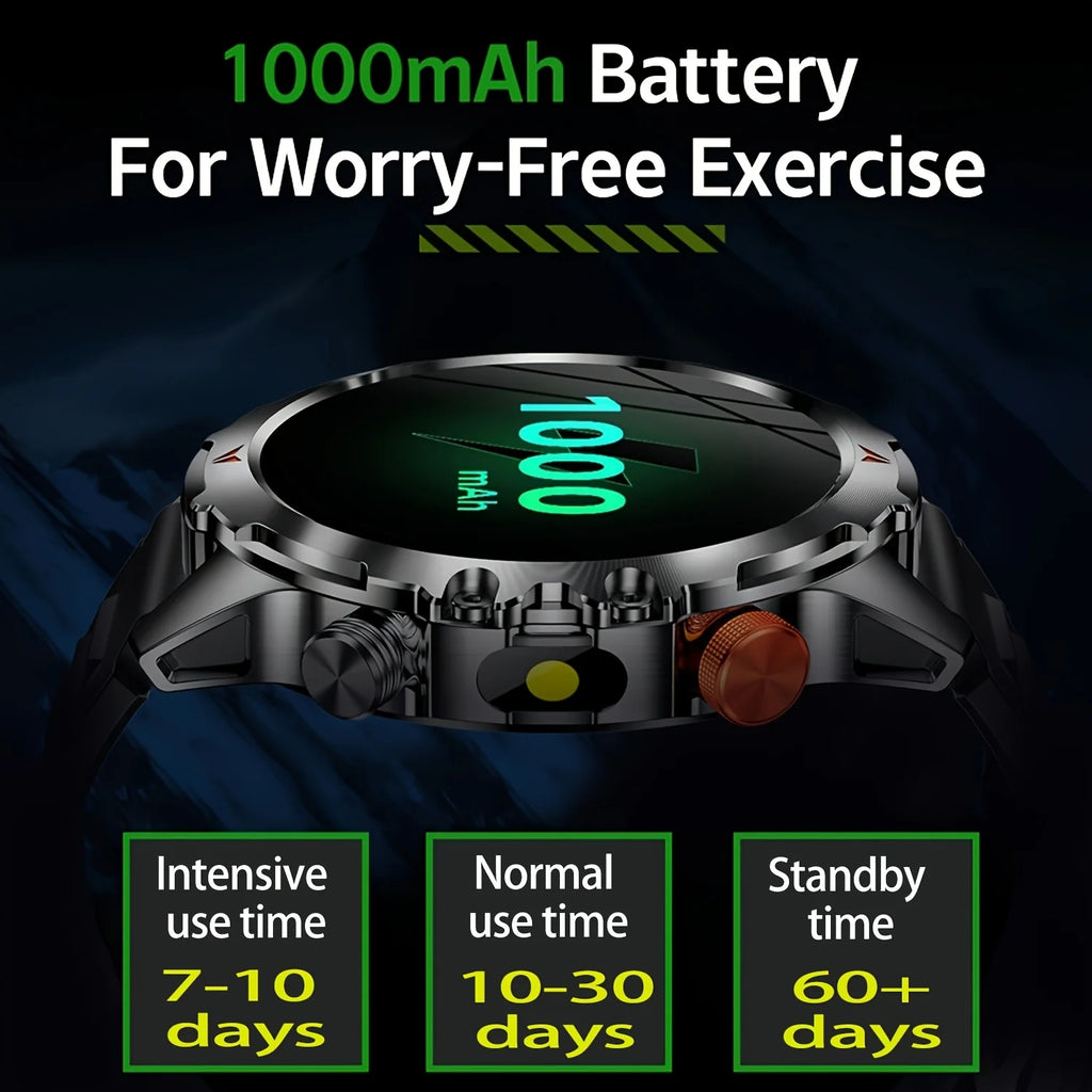 SENBONO AMOLED Smart Watch for Men 1100mAh Battery 25+Day Use Time Compass IP68 Waterproof Sport Men‘s Smartwatch for Men Women