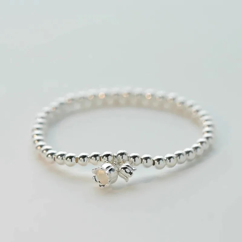 925 Sterling Silver Bracelet Rose Flower Linked Vintage Punk Adjustable Chain For Woman Girl Jewelry Gift Dropship Wholesale