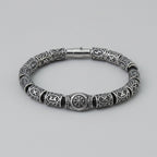 Viking Runes Beads Men's Bracelet Fashion Charm Beads Bracelet with Wooden Box mbzr