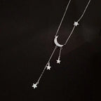 Fashion Necklace Star Moon Tassel Pendant Rhinestones Clavicle Chain Choker Collares Wedding Jewelry Accessories for Women