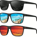 Men's Rectangular Classic Driving Sunglasses, Lightweight UV Protection for mbzr