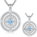 Compass Necklace 925 Sterling Silver Compass Celtic knot Pendant Talisman Jewelry Gifts  for Women Men Graduation Birthday mbzr