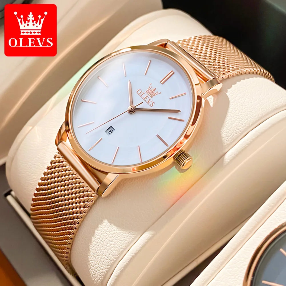 OLEVS 5869 Women Watch Fashion Simple Ultra Thin 6.5mm Quartz Women's Watch Top Brand Calendar Waterproof Women Luxury Watch mbzr