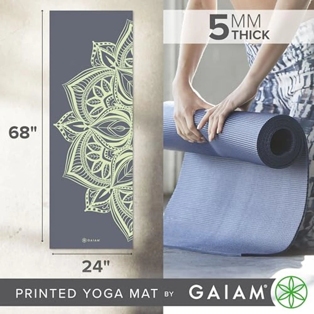 Thick Yoga Mat Non Slip, Exercise Mat for Pilates & Floor Workouts, Premium Cushioned Fitness Mat for Home Training mbzr