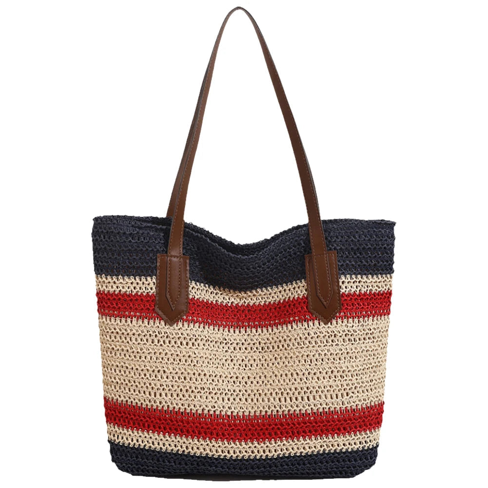MOJOYCE Straw Shoulder Bag Large Capacity Summer Beach Crossbody Bag mbzr