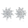 OXTAO Sparkling Sunflower Stud Earrings for Women 14K Gold Filled Moissanite&Zircon Flowers Earrings Wedding Party Jewelry Gift