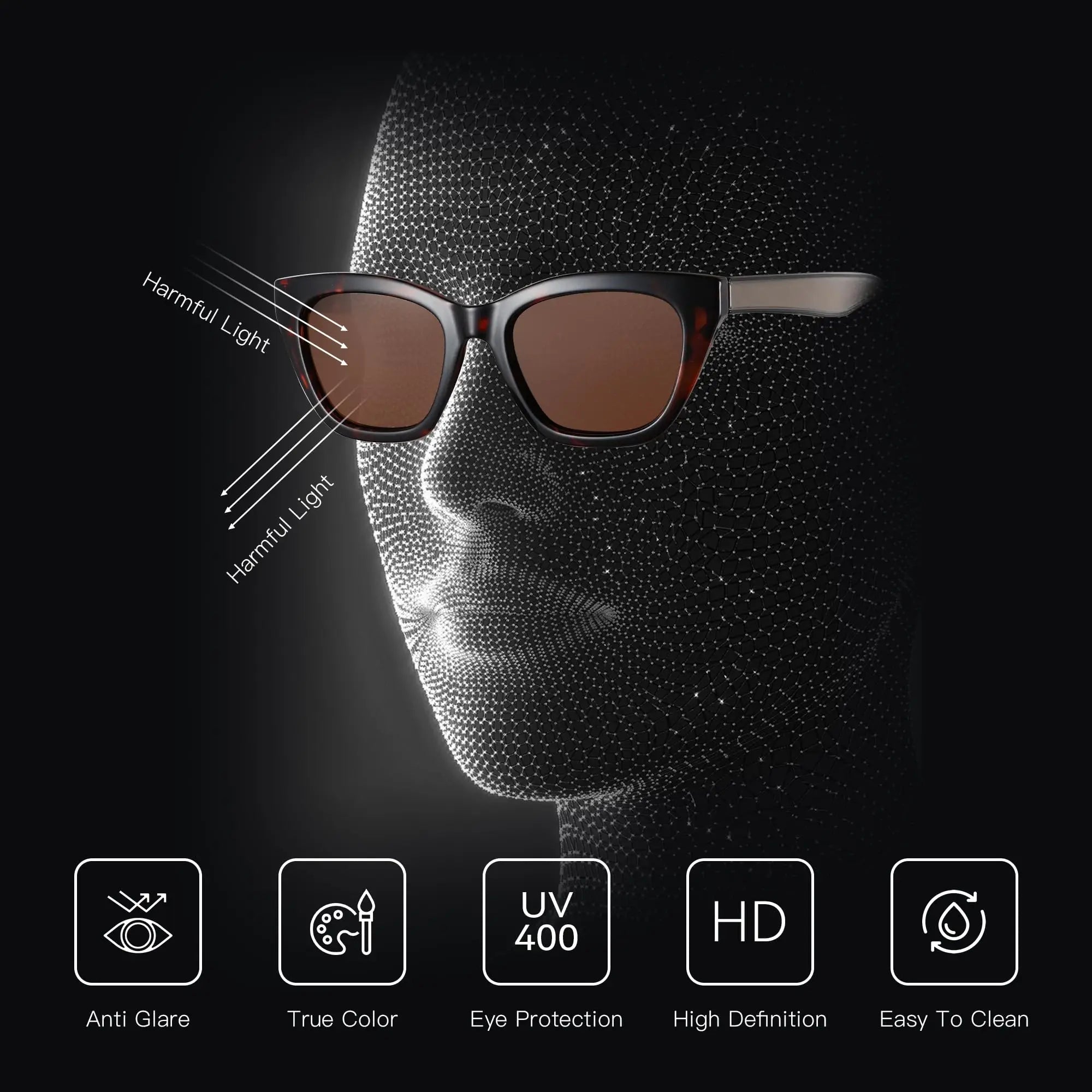 ZENOTTIC Polarized Women Sunglasses Cateye: Sun Glasses for Ladies - Retro Classic Shades UV400 Protection