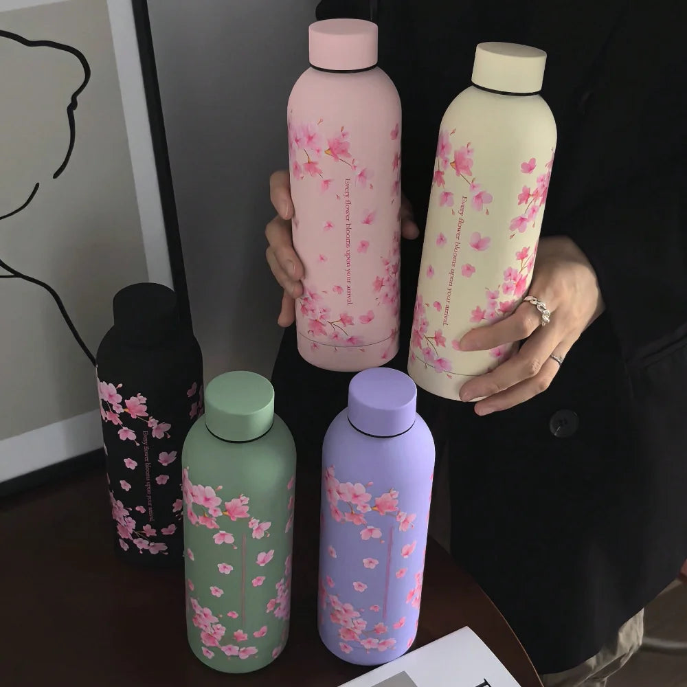 1pc550ml Sakura Tree Series Water Cup, Double-Layer Stainless Steel Insulated Coffee Cup, Cold Cup, Vacuum Flask And Insulated W mbzr