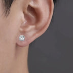 1 Pairs Crystal Strong Magnetic Ear Stud Clip Earrings for Men Women Punk Round Zircon Magnet Earrings Non Piercing Jewelry
