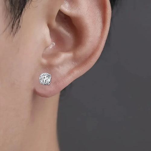 1 Pairs Crystal Strong Magnetic Ear Stud Clip Earrings for Men Women Punk Round Zircon Magnet Earrings Non Piercing Jewelry