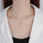 Fashion New S925 Sterling Silver Moissanite Pendant for Women Collarbone Chain 1-3 Carats Four Claw Simple Necklace Wholesale