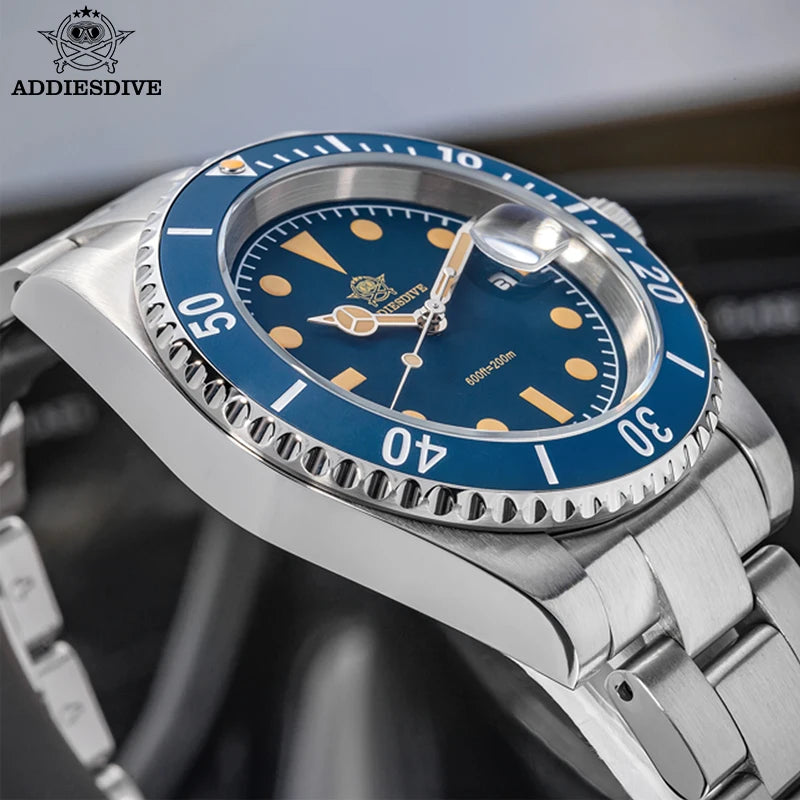 ADDIESDIVE 41mm Men's Quartz Watch 200m Diving Wristwatch c3 Retro Luminous Ceramic Bezel Stylish Men's Analog Watches AD2054 mbzr
