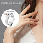 Unique Spinning Ring for Men - Rotating Moon and Star Design with Stainless Steel Ends