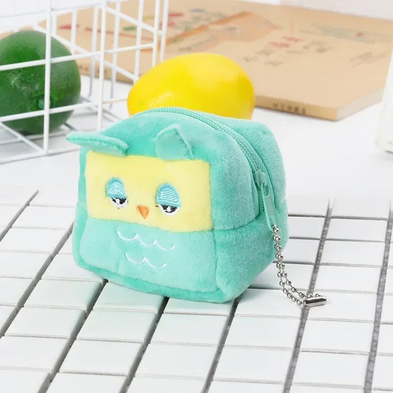 1PC Cute Coin Purse Zipper Change Purse with Keychain Small Headphone Lipstick Bag Mini Wallet Money Bag