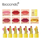 Glitter Shimmer Gold Lipstick Long Lasting Waterproof Cosmetic Gold Brick Tube mbzr