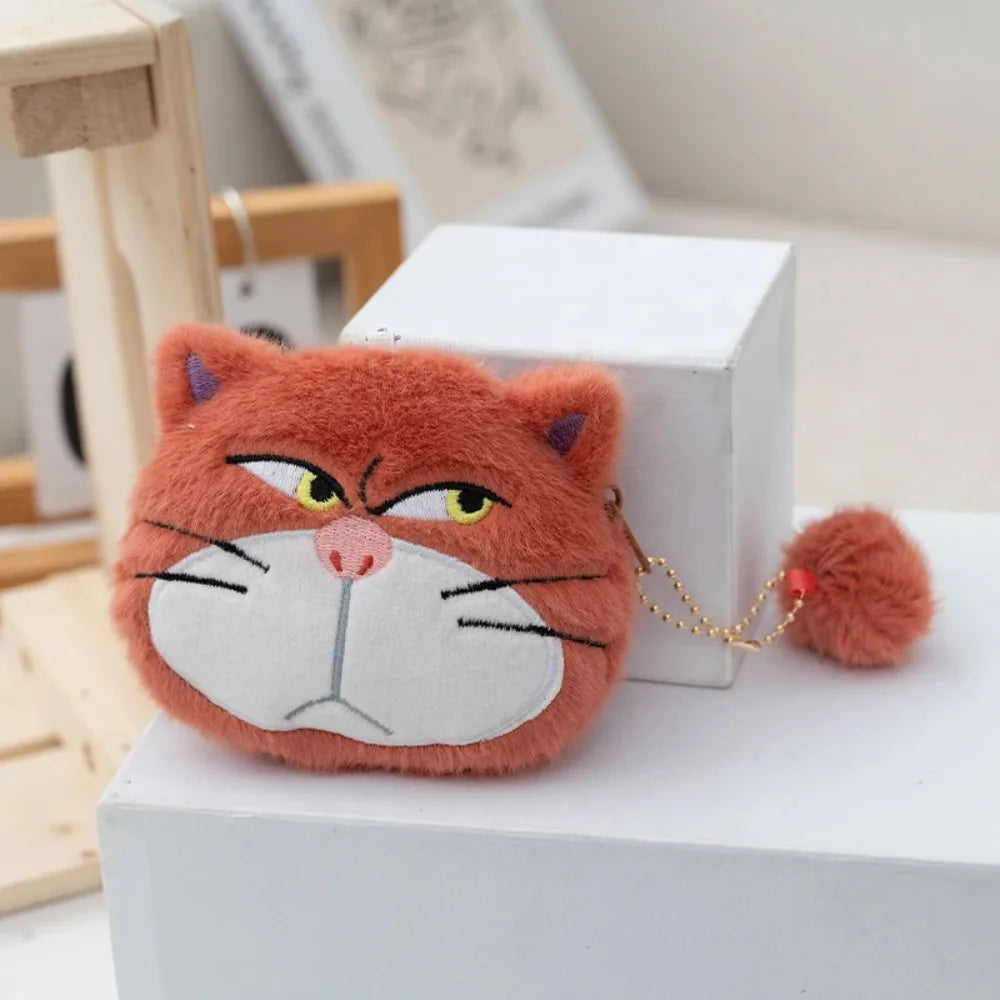 Cute Cartoon Cat Plush Coin Purse Keychain Earphone Storage Bag Backpack Hangings Ornament Gifts mbzr