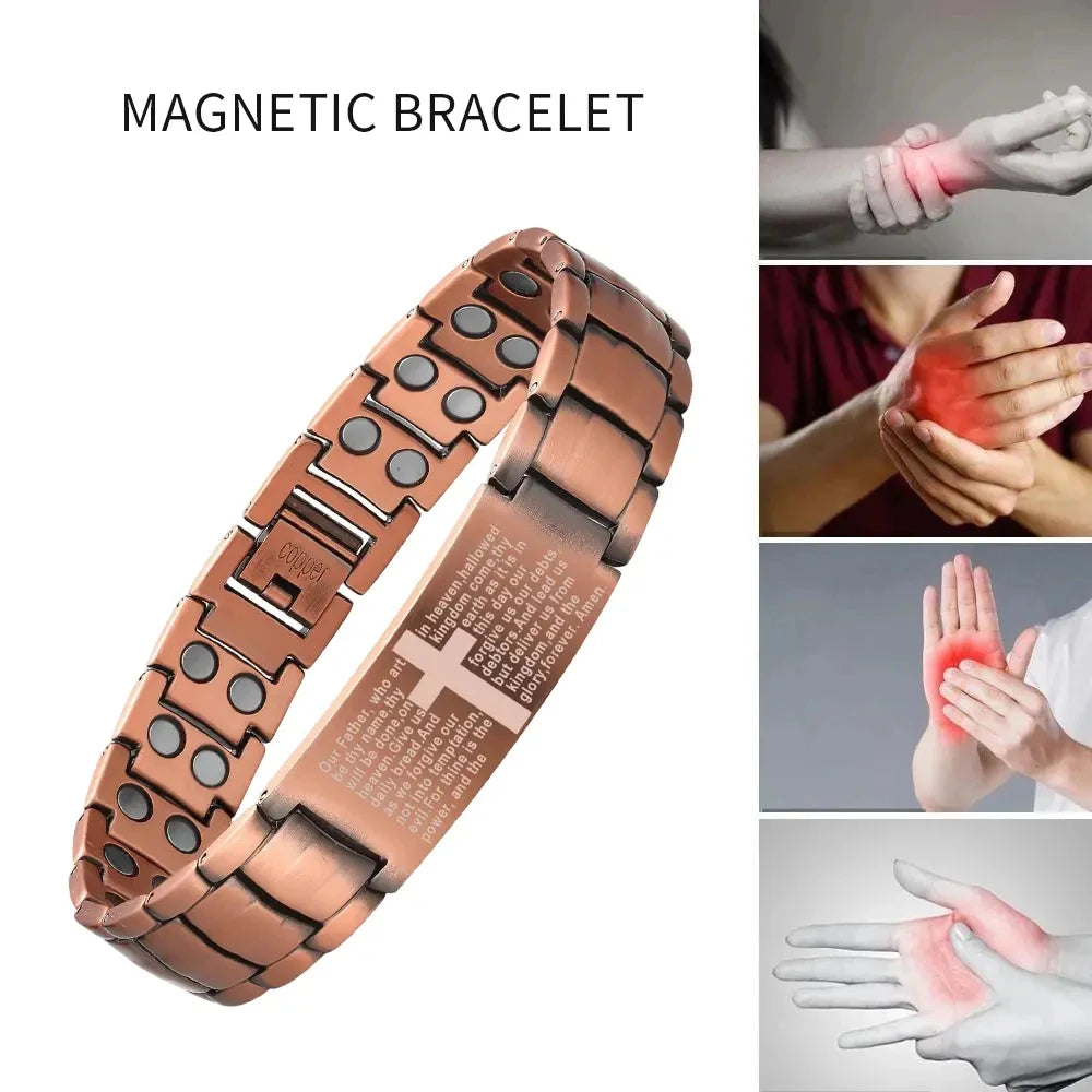 Men's Copper Magnetic Watch Chain, Super Strong Cross Watch Chain, Men's Copper Watch Chain Magnetic Watch Chain 99.99% Pure Copper Watch Chain , Suitable for Fathers, Partners, Christmas, Spring Festival/friends, Birthdays,