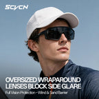 SCVCN New UV400 Outdoor Cycling Sunglasses Pickball Sports Glasses Men Women Ultralight Hiking Glasses MTB Bicycle Glasses HD Running Drving Goggles