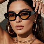 Fashion Cat Eye Sunglasses Women 2026 Ins Popular Vintage Punk Oval Sun Glasses Female Trending Shades Multicolour Eyewear UV400