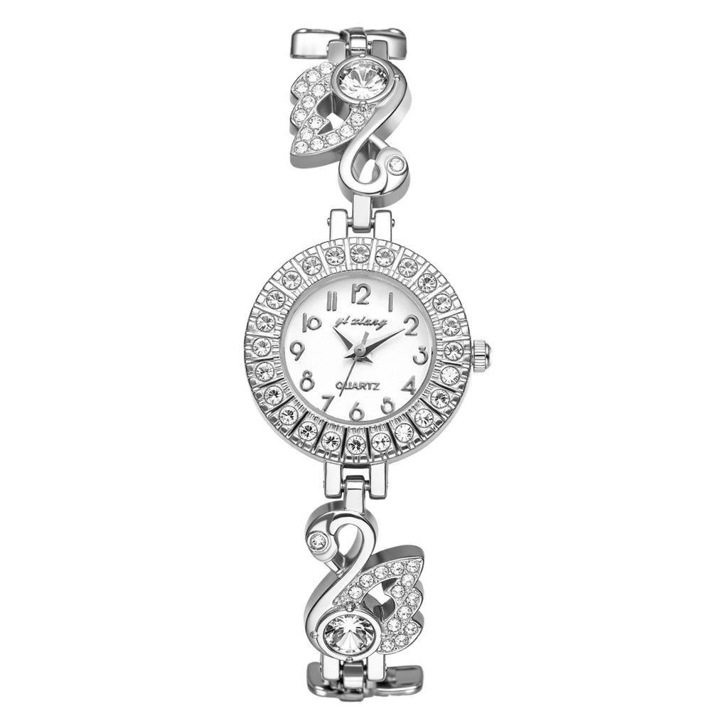 Ladies Watch Quartz Ultra thin full diamond case Arabic numerals scale full diamond cygnet decorated watch band Ladies bracelet