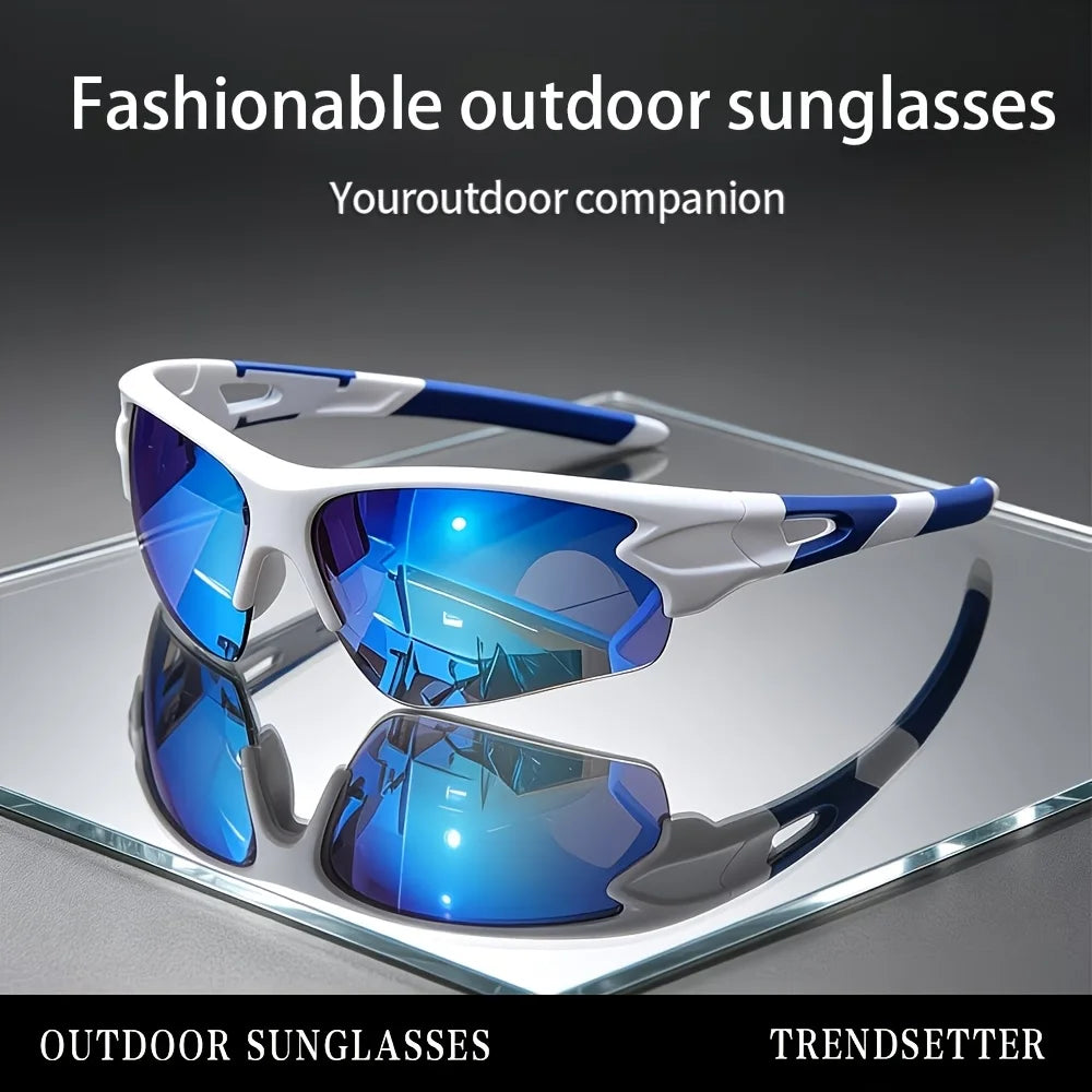 1Pc stylish sunglasses, mirrored lenses and wrapping design, suitable for all occasions and events, suitable for both men and women, the perfect gift for family and friends