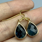 Elegant teardrop-shaped blue gem drop earrings - Bohemian jewelry, perfect for banquets