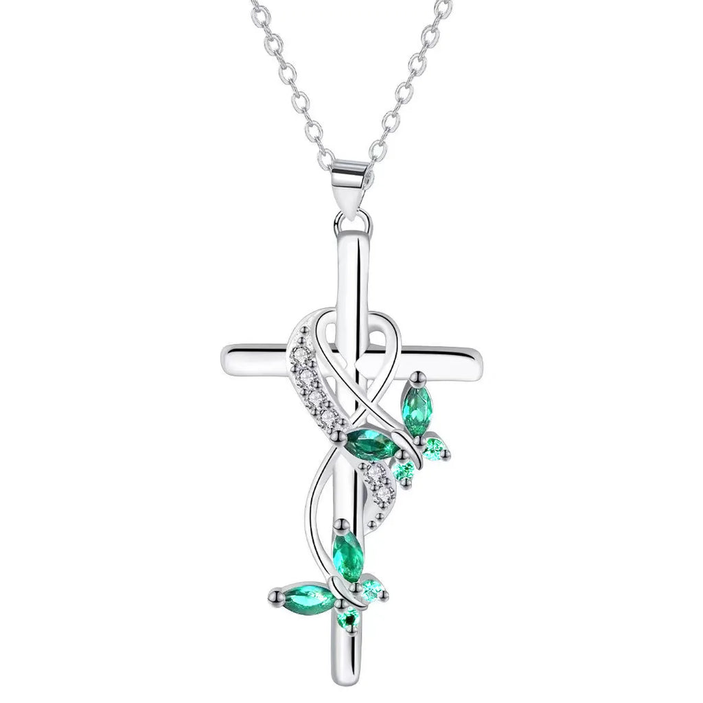 Stylish Exquisite Women's Necklace Elegant Butterfly Angel Wings Cross Pendant Necklace