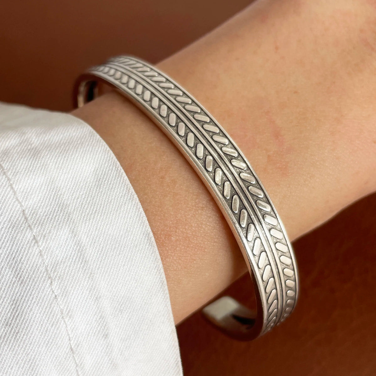 Chain and Link Bracelets Vintage Handmade Simple Retro Black Stone 925 Silver