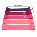 Pink Resistance Bands Set 5 pcs Workout Bands for Leg Butt Exercise Elastic Fitness Loop mbzr
