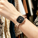 1 Set Women Watch Stainless Steel Strap Rose Gold Oval Timing Clock Quartz Movement Simple Top Brand Women Gift Daily Wear Watch mbzr