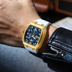 Fashion Men's Wrist Watch,Luxury Chronograph Waterproof Date Dress Watch for Men with Silicone Rubber Strap mbzr