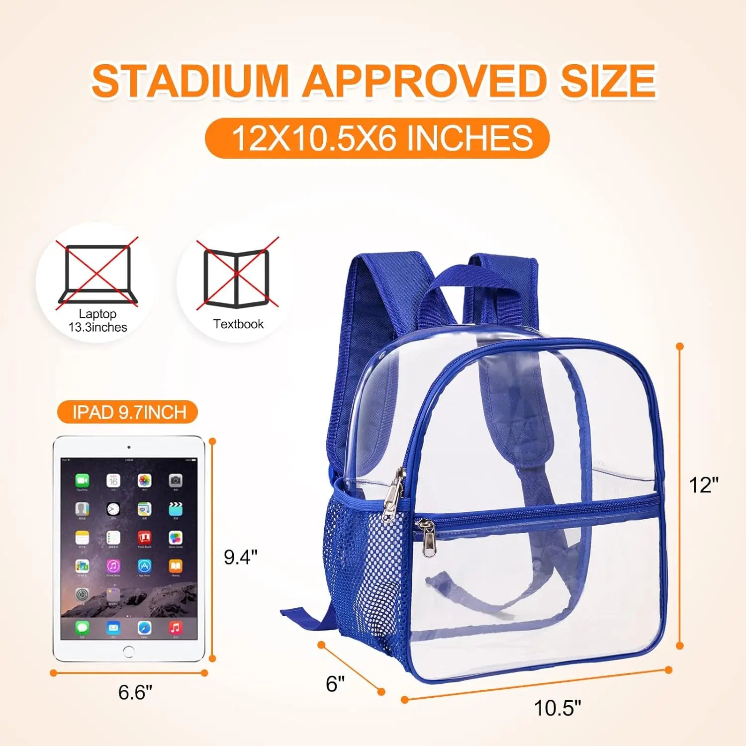 Stadium-Approved Clear PVC Backpack Waterproof Unisex