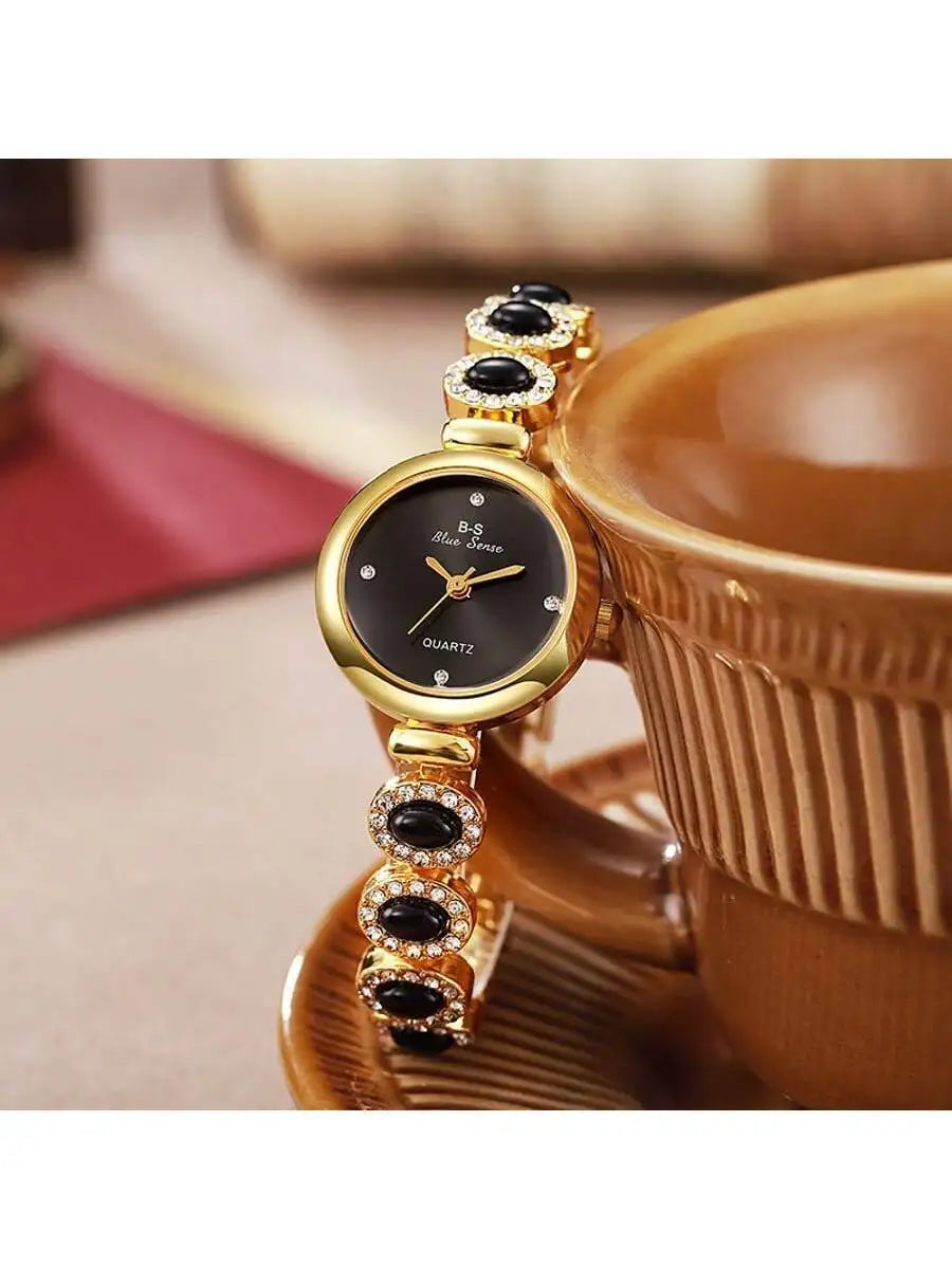 Elegant Red Rhinestone Bracelet Watch For Women Fashion Luxury Gift mbzr