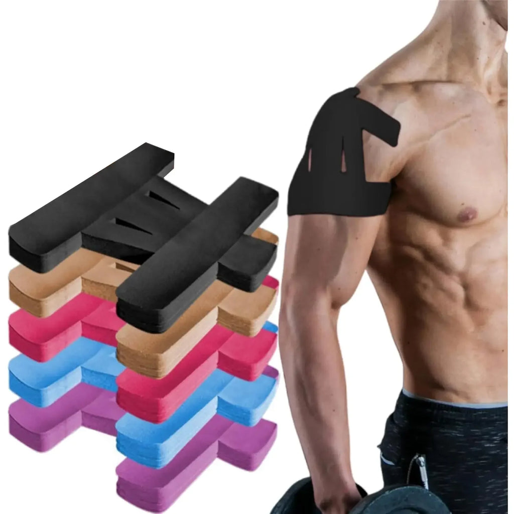 Precut Kinesiology Tape for Shoulder, 10 Pcs - Shoulder Support & Stability, Shoulder Pain Relief Athletic Tape - Waterproof & Elastic, Breathable Hypoallergenic Latex-Free Tape mbzr