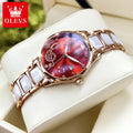 OLEVS 3605 Women Watch Top Brand High Quality Quartz Watch Exquisite Diamond Note Waterproof Dial Dress Ceramic Women Watch mbzr