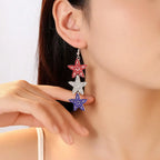 1Pc Simple Independence Day Earrings, Retro Three-Pointed Star Dangle Earrings, Ideal for Festival Parties