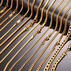 Vnox Men Women Necklace Gold Color Snake Miami Cuba Wheat Spiga Paima Link Round Box Curb Chain 24" Choker