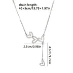 An elegant and minimalist rhinestone three-love fringed pendant necklace with a luxurious and versatile design for ladies, brides, engagement jewelry, girlfriends or Valentine's Day gifts.