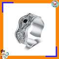 Hot Selling Ancient Egypt Eye of Horus Ring Anubis God Literary Retro Titanium Steel Hand Jewelry