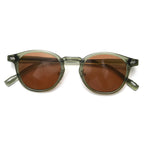Peekaboo Unisex Polarized Sunglasses Retro Women Korean Style Ultralight Round Sun Glasses for Men TR90 Green Brown 2024 Gift