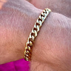 Gold Color Cuban Chain Bracelets for Men,6/8/10/12MM Stainless Steel Chain Link Wristband,Casual Hip Hop Male Jewelry Gift