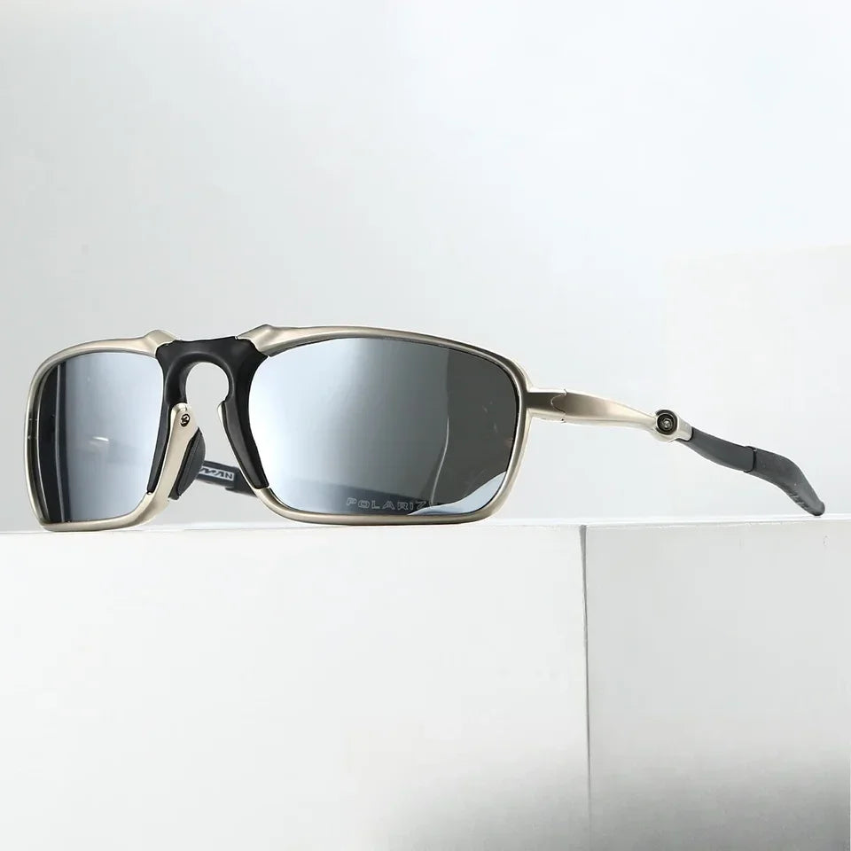 Outdoor Polarized Glasses Xmetal Badman Alloy Polygonal Glasses Silver Frame Polarized Goggles Cycling Outdoor Sports Goggles mbzr