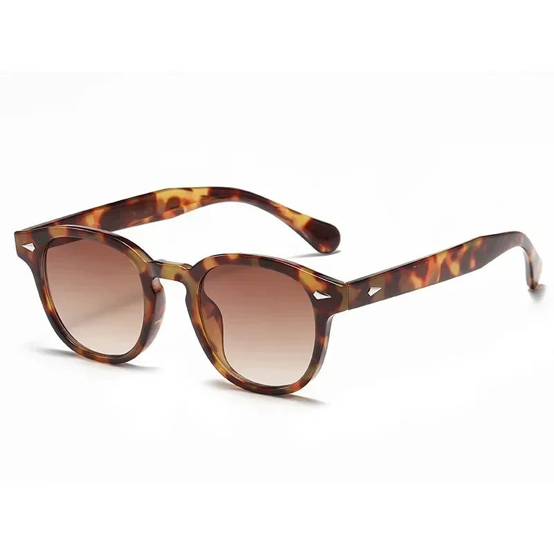 JNPCXI Quality New Retro Round Sunglasses Women Fashion Rivets Decoration Shades UV400 Men Punk Leopard Sun Glasses mbzr