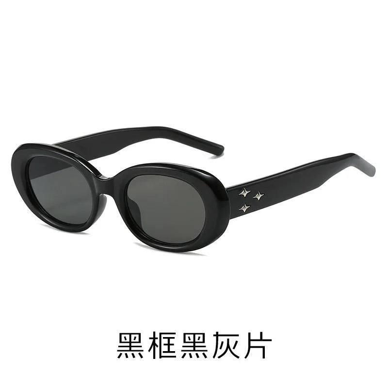 New Korean version gm personalized spice girl style American sunglasses three stars retro oval small frame premium sunglasses