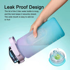 2L Water Bottle With Straw Large Capacity Sports Water Bottle Travel Fitness Sports Portable Drinking Bottles With Time Marker mbzr