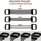 Resistance Bands Set - 5-Rope Chest Expander for Full Body Workout, Home Gym Strength Training: Chest, Arms, Back & Legs mbzr
