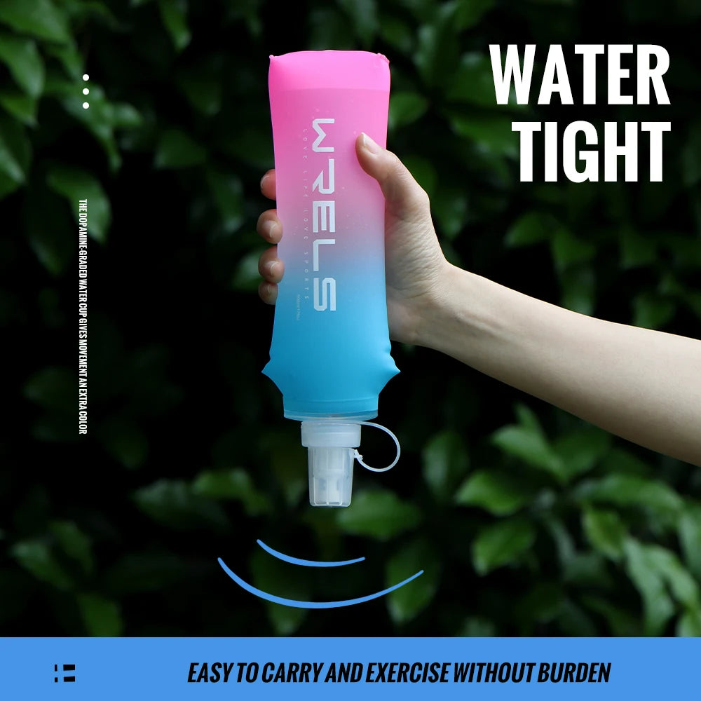 Sport Water Bottle TPU Folding Soft Flask Drink Portable Water Bottle High Flow Running Hiking Bicycle Fitness Water Bag mbzr