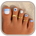 3Pcs Toe Rings for Women Non Tarnish 14K Gold Filled Adjustable Toe Ring Set Daisy CZ Plain Hug Triple Open Band Ring Summer Beach Foot Jewelry for Women