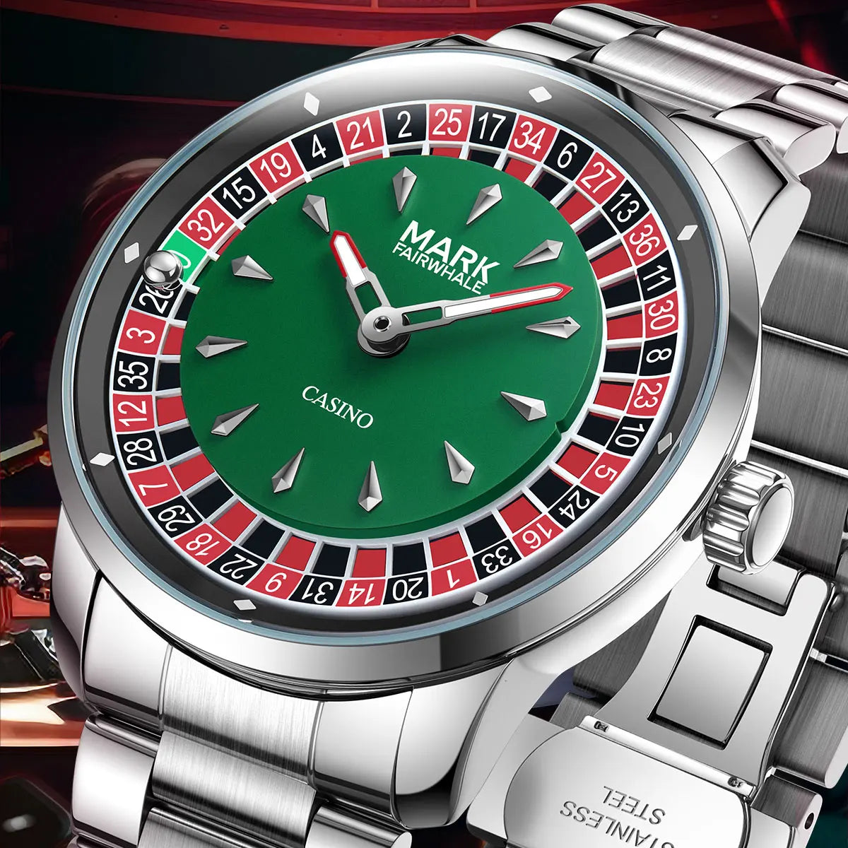 Mark Fairwhale  Casual Leather Strap dial Rotatable Roulette Watch Dial Men's Wristwatch Quartz Fashion WristWatch Wrist Watches for man mbzr