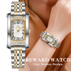 REWARD Luxury Woman Wristwatch Waterproof Luminous Date Diamond Dial Rectangle Watch For Ladies Quartz Women Watches mbzr